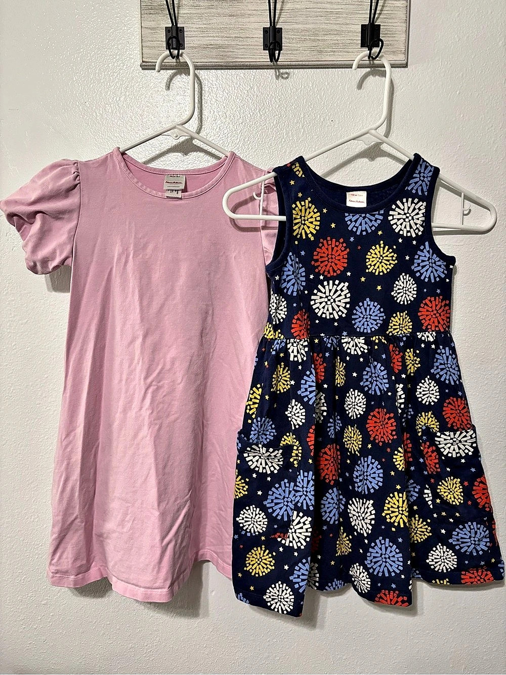 Hanna Andersson Girls Size 8 Pink & Blue Casual Dress Bundle